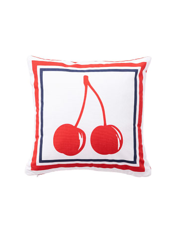 Benetton Kussen rood/wit - (L)40 x (B)40 cm