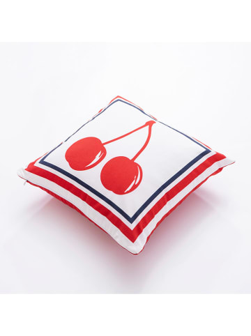 Benetton Kussen rood/wit - (L)40 x (B)40 cm