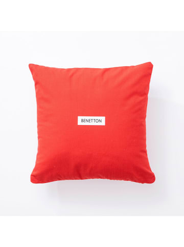 Benetton Kussen rood/wit - (L)40 x (B)40 cm