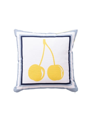 Benetton Kussen wit/geel - (L)40 x (B)40 cm