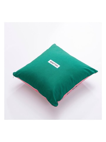 Benetton Poduszka w kolorze jasnoróżowo-zielonym