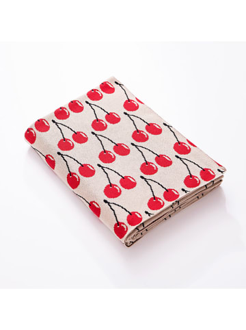 Benetton Wohndecke in Rot/ Creme