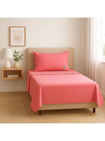 Benetton 4-delige set: bedlaken en kussenslopen roze