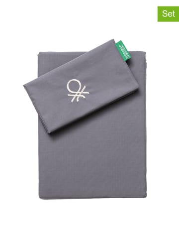 Benetton 2-delige beddengoedset grijs