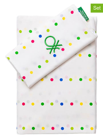 Benetton 3-częściowy komplet pościeli w kolorze białym ze wzorem