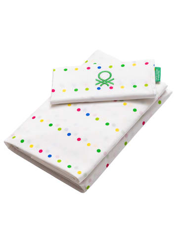 Benetton 3tlg. Bettwäsche-Set in Weiß/ Bunt