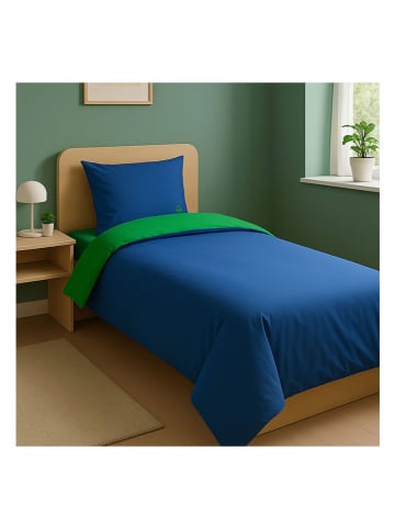 Benetton 3-delige beddengoedset blauw/groen
