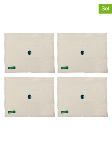 Benetton Podkładki stołowe (4 szt.) w kolorze kremowo-zielonym - 35 x 45 cm