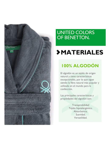 Benetton Badjas donkergrijs