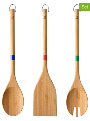 Benetton 3er-Set: Küchenhelfer in Natur - (L)32 cm