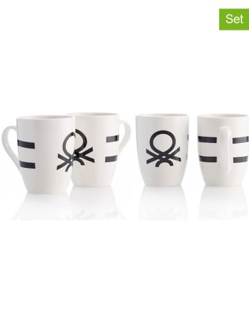 Benetton Kubki (4 szt.) w kolorze biało-czarnym - 360 ml