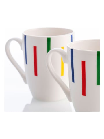 Benetton 2er-Set: Jumbotassen in Weiß/ Bunt