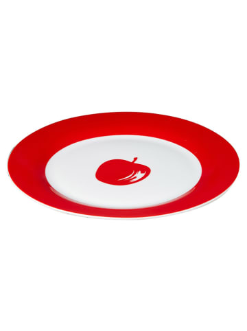 Benetton 4er-Set: Speiseteller in Weiß/ Rot - Ø 26,5 cm