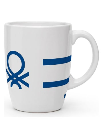 Benetton 2-delige set: koppen wit/blauw - 350 ml