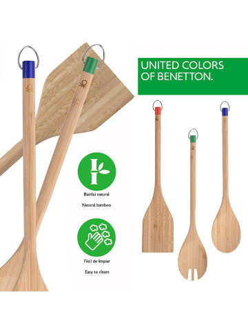 Benetton 8tlg. Küchenutensilien-Set in Beige/ Bunt