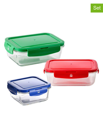 Benetton 3-delige set: vershouddozen blauw/rood/groen