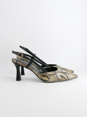 Bellucci Pumps met bandje lichtbruin/zwart