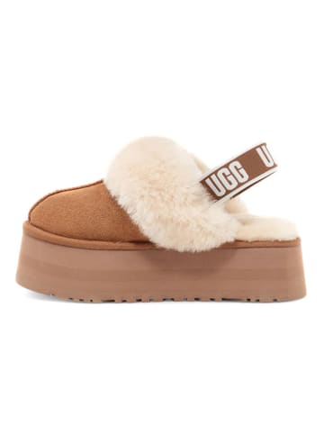 UGG Leder-Hausschuhe "Funkette" in Hellbraun