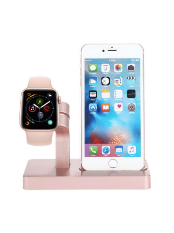 SWEET ACCESS Stacja ładująca 2w1 w kolorze jasnoróżowym do iPhone'a i Apple Watch