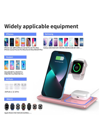 SmartCase Stacja szybkiego ładowania 3w1 w kolorze jasnoróżowym