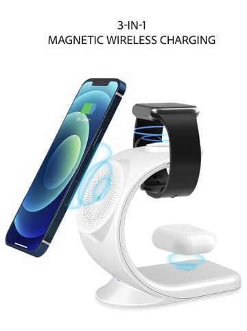 SmartCase Bezprzewodowa stacja ładująca 3w1 w kolorze białym