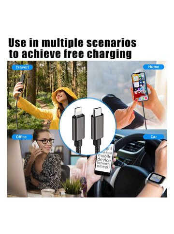 SmartCase Kable USB-C na Lightning (3 szt.) w kolorze czarnym - dł. 1 m