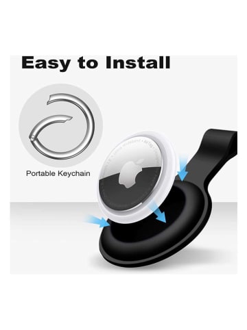 SmartCase 3er-Set Hülle für Airtag in Grau/ Schwarz/ Rosa