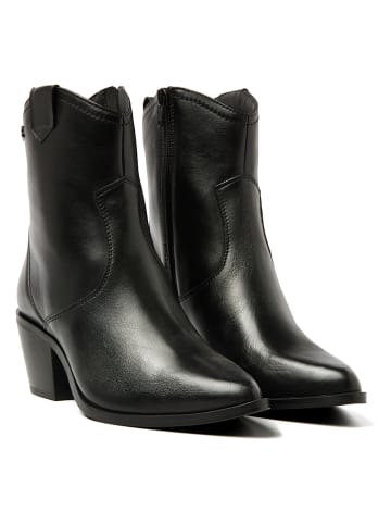 Lazamani Skórzane botki w kolorze czarnym