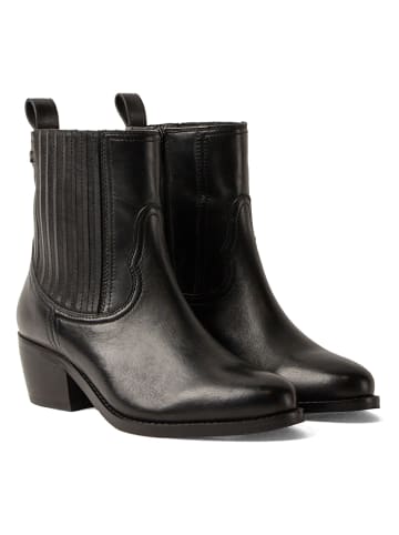 Lazamani Skórzane botki w kolorze czarnym