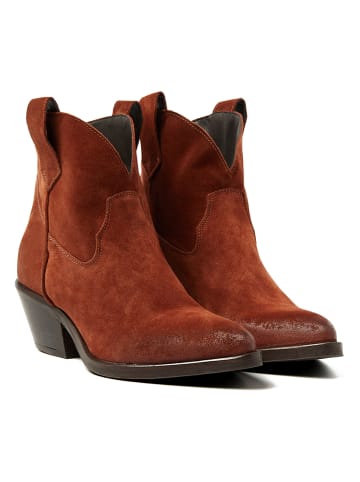 Lazamani Skórzane botki w kolorze pomarańczowym