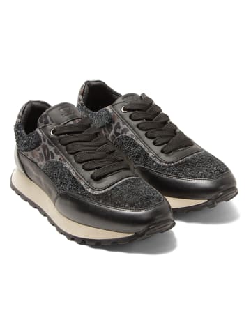 Lazamani Leren sneakers zwart