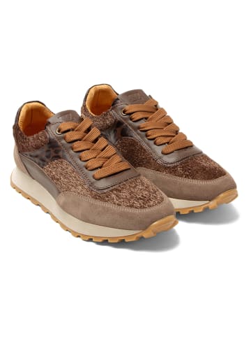 Lazamani Skórzane sneakersy w kolorze jasnobrązowym