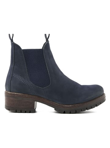 Lazamani Leren chelseaboots donkerblauw