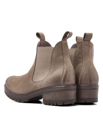 Lazamani Leren boots taupe