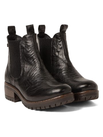 Lazamani Leren chelseaboots zwart