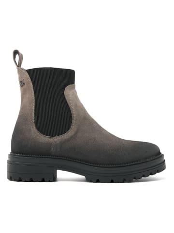 Lazamani Leren chelseaboots antraciet/beige