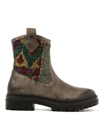 Lazamani Botki w kolorze beżowym ze wzorem