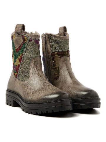 Lazamani Botki w kolorze beżowym ze wzorem