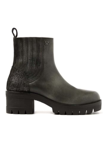 Lazamani Leren chelseaboots antraciet