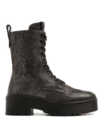 Lazamani Leren boots zilverkleurig