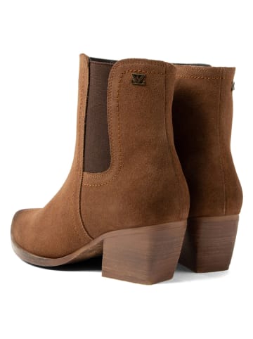 Lazamani Skórzane botki w kolorze jasnobrązowym