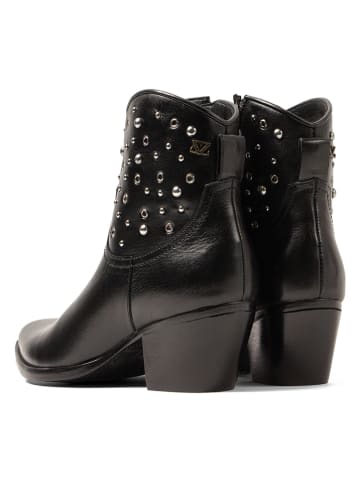 Lazamani Leren enkellaarzen zwart