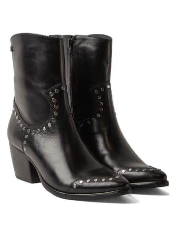 Lazamani Leder-Stiefeletten in Schwarz