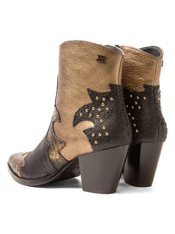 Lazamani Leder-Stiefeletten in Gold