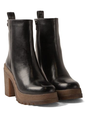 Lazamani Skórzane botki w kolorze czarnym