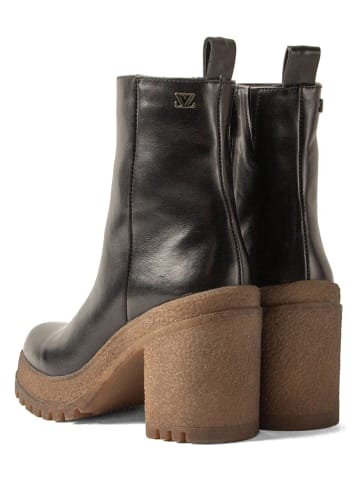 Lazamani Skórzane botki w kolorze czarnym