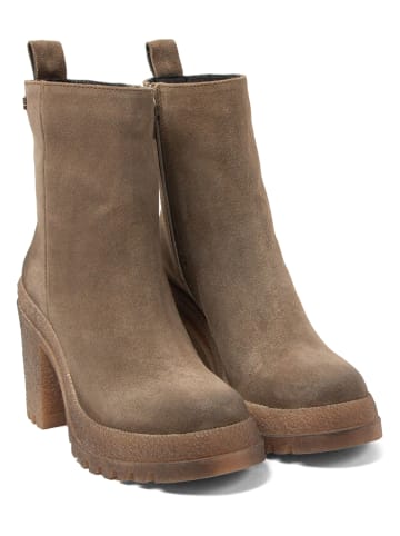 Lazamani Leder-Stiefeletten in Taupe