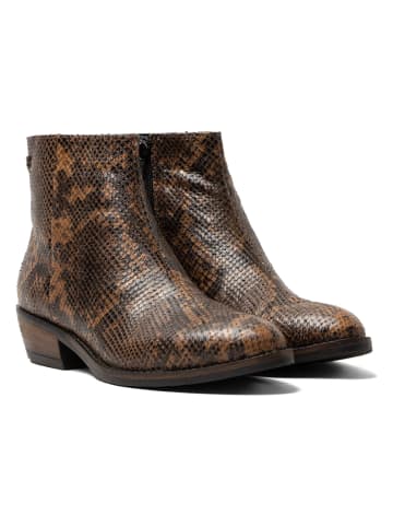 Lazamani Skórzane botki w kolorze jasnobrązowym