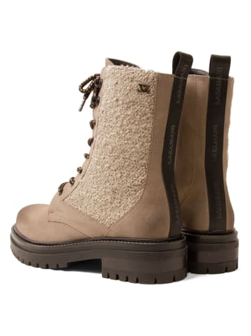 Lazamani Leren boots beige