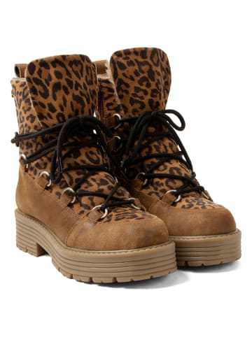 Lazamani Leren boots lichtbruin